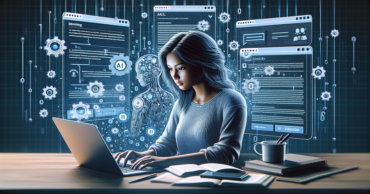 A blogger using 'ai blog post writer free' tools for content creation