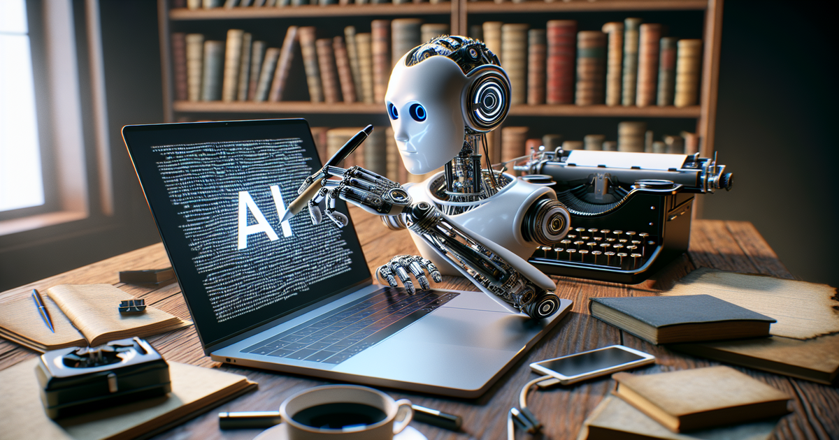 An AI chatbot writing an article, symbolizing the use of 'ai for writing articles'.