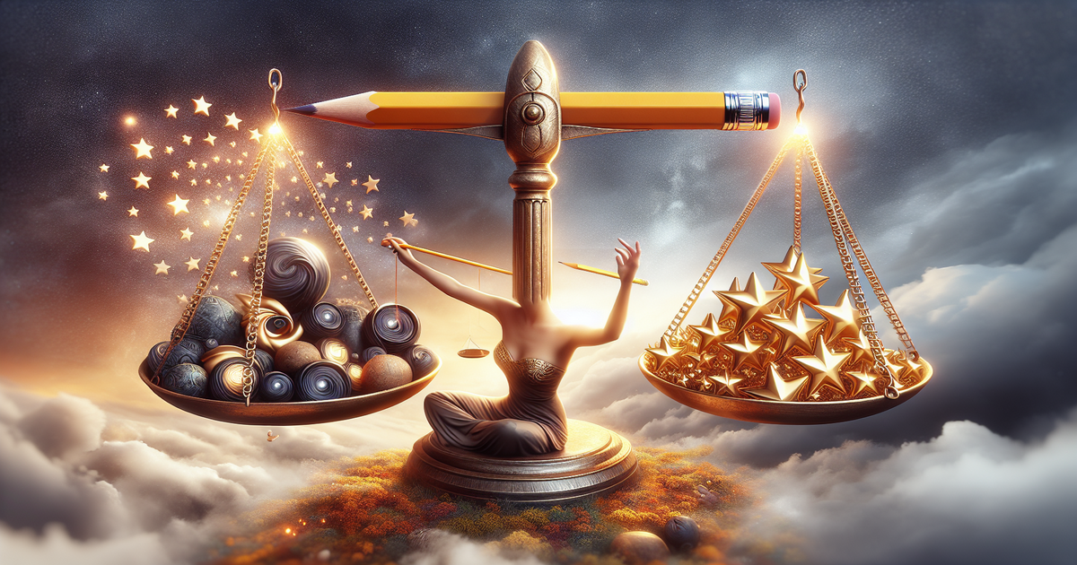 A scale presenting the balance between content creation and quality in choosing a content writing services company.